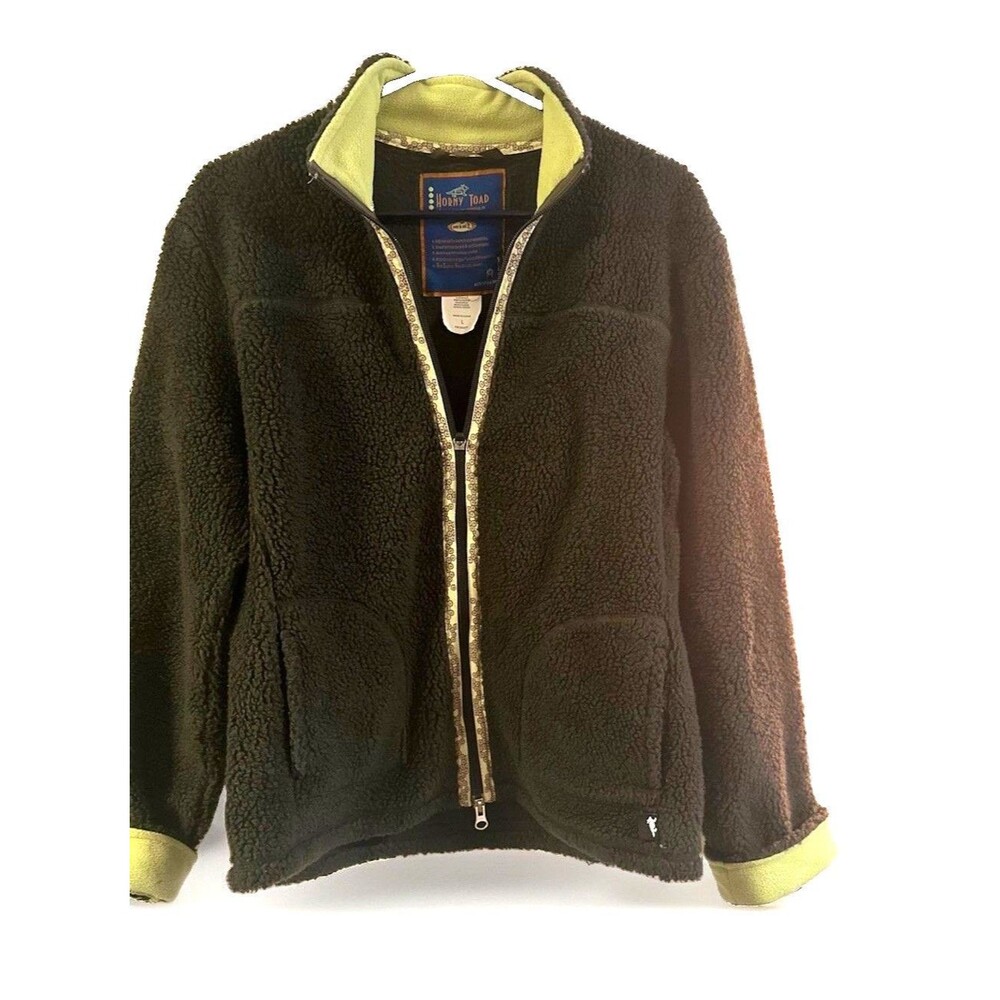 VTG Horny Toad Euroshag Sherpa Fleece Jacket Women’s Sz L Full Zip Gorpcore